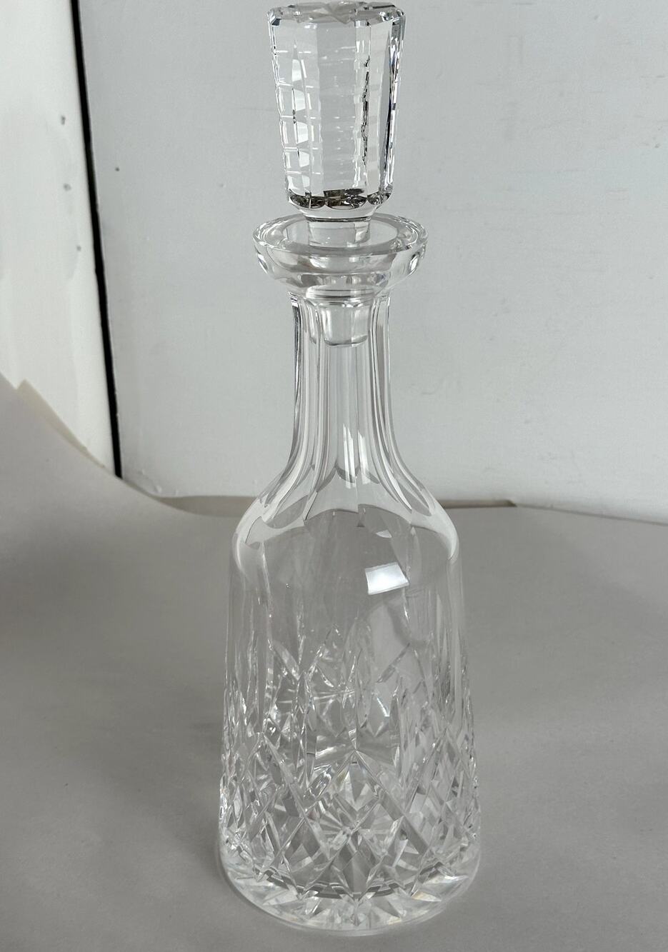 Decanter Wine Waterford Lismore Crystal 13.5" Tall Base 4" Dia. 2" Dia. Top